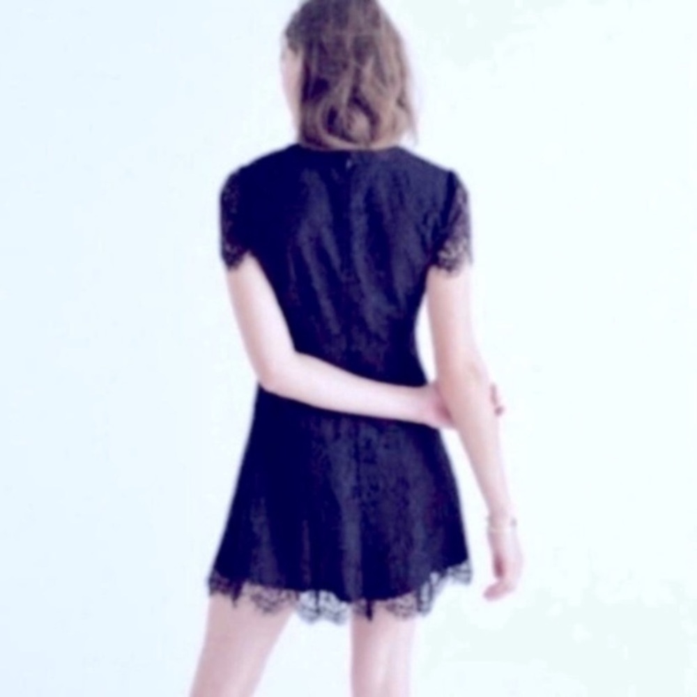 🆕 Madewell Lace Shift Dress Navy Blue - Picture 4 of 14